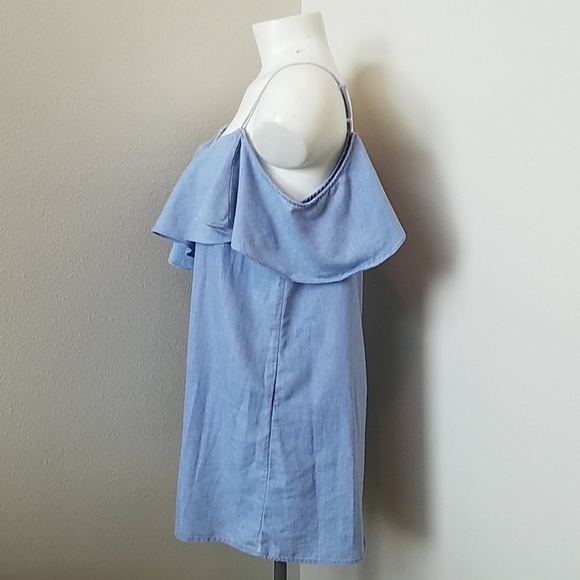 Papaya Blue Chambray Summer Dress - Picture 4 of 7